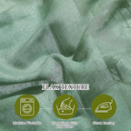 NICETOWN Linen Textured Semi Sheer Olive Green Curtains, Grommet Privacy Flax - Image 3