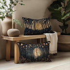 Rustic William Morris Inspired Gold Moon Pillow Covers 12x20 Set of 2, Vintage - Image 5