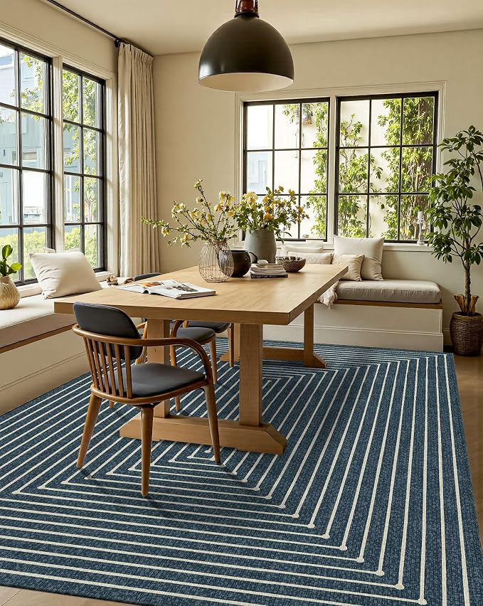 Latte&Fog 5x7 Area Rugs for Living Room Bedroom, Boho Non Slip Low Pile Carpet - Image 4