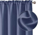 Chyhomenyc Blue Valance for Windows, Light Filtering Faux Linen Textured Small - Image 9