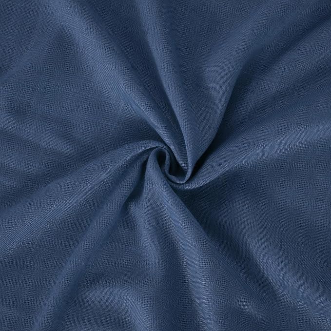 BGment 102 Inch Length Navy Blue Linen Curtains - Image 8