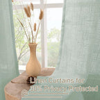 LAMIT Living Room Linen Curtains 95 Inch - Image 5