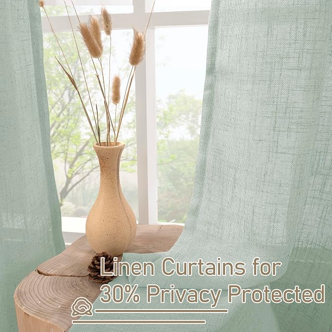 LAMIT 72 Inch Linen Sheer Curtains - Image 5