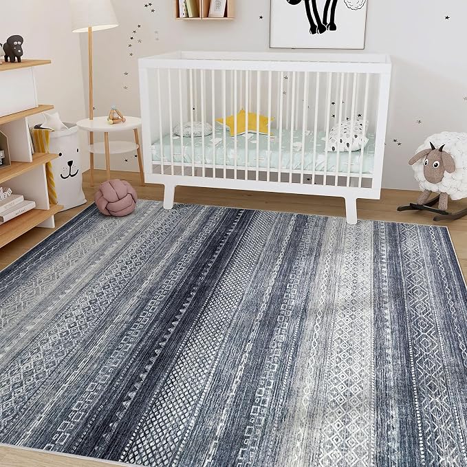 Nakagishi 10x12 Area Rug Living Room: Washable Boho Large Neutral Modern Soft - Image 8