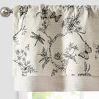 jinchan Floral Curtain Valance for Windows 16 Inch Linen Valance for Kitchen by JINCHAN