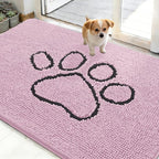 OLANLY Dog Door Mat for Muddy Paws 48x30, Paw Print Design, Absorbs Moisture by OLANLY