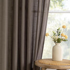 MYSKY HOME Dark Brown Curtains for Beroom Liivng Room 84 Inch Length 2 Panels - Image 3