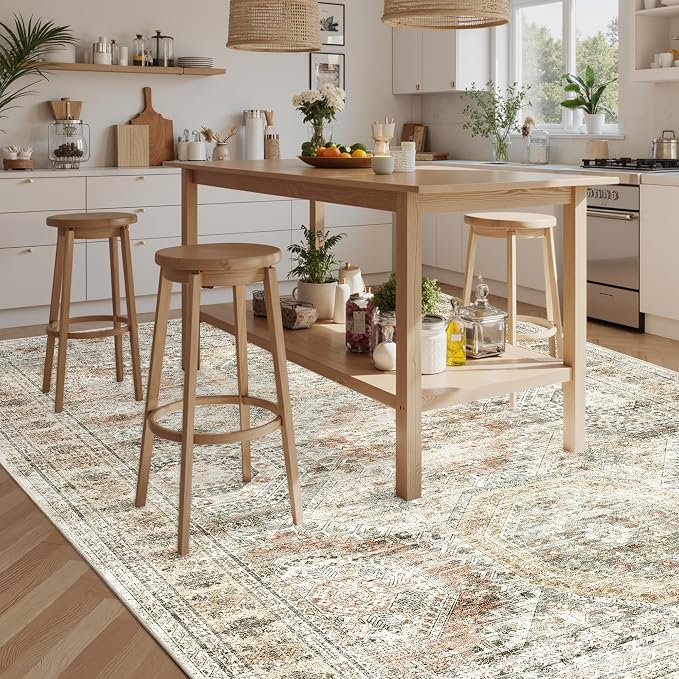 9x12 Area Rugs for Living Room, Non Slip Machine Washable Vintage Rugs - Image 7