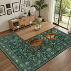 8x10 Area Rugs for Living Room: Washable Rug Soft Vintage Distressed Floral - Image 5