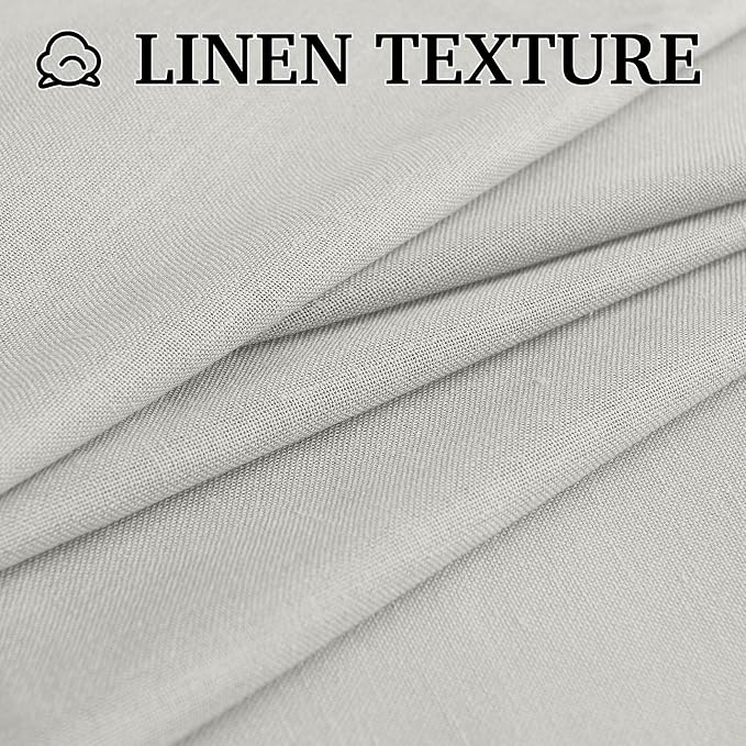 RYB HOME Linen Sheer Curtains for Living Room Bedroom, Back Tab 120 inches - Image 6