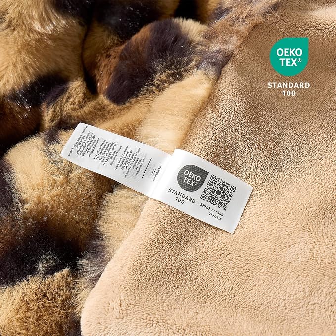 Cozy Bliss Cheetah Leopard Print Faux Fur Throw Blanket - Image 4