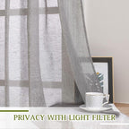 NICETOWN Sheer Curtains Flax Texture - Image 3
