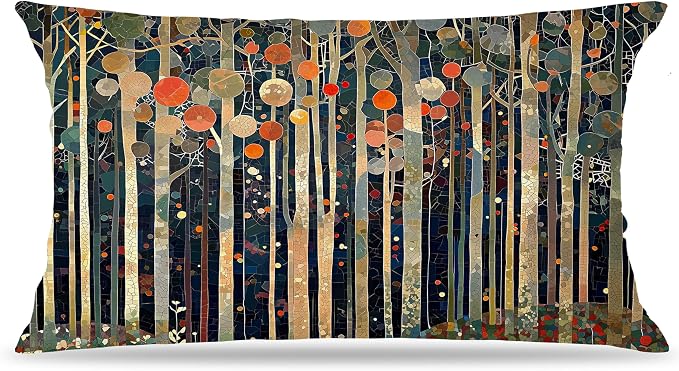 Rustic William Morris Inspired Autumn Forest Decor Pillow Covers 12x20 by Unknown