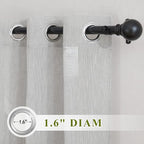 NICETOWN Semi Sheer Grey Curtains 84 inches Long, Grommet Linen Weave Semi - Image 2
