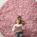 OLANLY Pale Pink Round Rugs for Bedroom by OLANLY