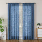 Simplebrand Semi Sheer Dusty Blue Curtains 84 Inches Long 2 Panels, Light by Simplebrand