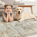Abstract Rug 8x10 Large Living Room Rugs Neutral Modern Washable Area Rugs - Image 8