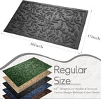 Grey Leaves Outdoor Indoor Entrance Doormats, Absorbent Durable Heavy Duty - Image 2