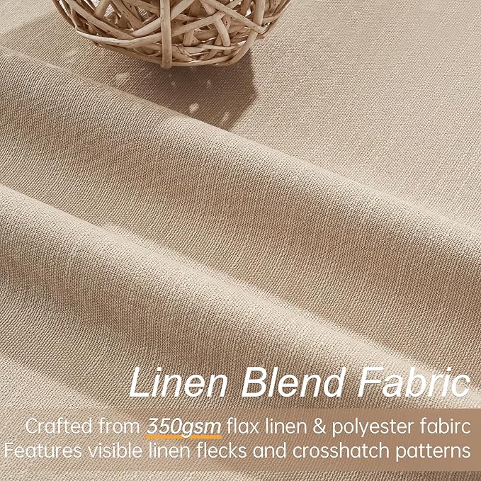 Topfinel Blackout Linen Blend Curtains 96 Inches Long 2 Panels, Back Tab and - Image 3
