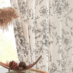 jinchan Floral Linen Lined Curtains - Image 7