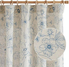 jinchan Floral Linen Curtains for Living Room 96 Inch Length Blue Flower - Image 9