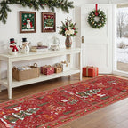 UERMEI Christmas Runner Rug for Hallway: 3x8 Neutral Modern Festive Low Pile - Image 5