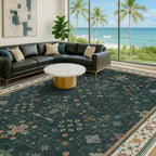 Hazo Haus Dark Green Oushak Living Room Rug 10x14 - Image 3