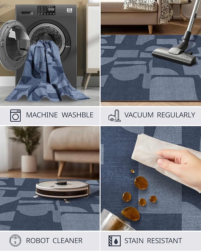 Latte&Fog 6x9 Area Rugs for Living Room Bedroom, Modern Abstract Washable Rug - Image 8