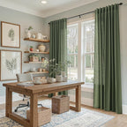Nanspring Forest Green Linen Curtains 96 Inches Long - Image 6