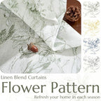 jinchan Floral Curtains 84 Inches Long Sage Green Flower Linen Farmhouse Curtain - Image 4