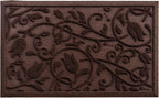 ViveNest Boho Coffee Brown Floral Leaves Outdoor Indoor Entrance Doormats - Image 9