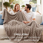 Bedsure GentleSoft Light Brown Throw Blanket - Image 2
