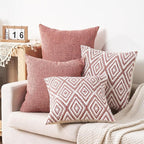 HPUK Decorative Throw Pillow Covers Set of 4 Geometric Design Linen Cushion - Image 5