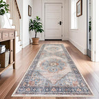 Washable Hallway 4x8 Runner Rug: Non-Slip Hallway Runner Rug Stain Resistant by TOPRUUG