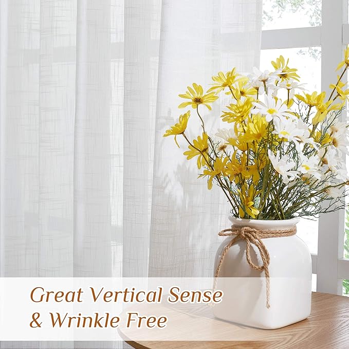 NICETOWN Country Linen Sheer Curtains 72 inches Long - Image 5