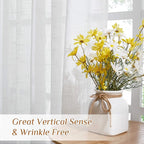 NICETOWN White Semi Sheer Kitchen Curtains 30 inch Length, Rod Pocket & Back - Image 4