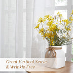 NICETOWN White Semi Sheer Kitchen Curtains 24 inch Length, Rod Pocket & Back - Image 4
