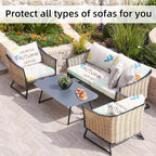 8Pcs Stretch Patio Cushion Covers, Outdoor Couch Covers Replacement, Outdoor - Image 4