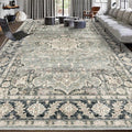 9x12 Area Rugs - 9x12 Washable Area Rug Indoor Vintage Rug Print Rug Low-Pile by PhonzenuoCarpet