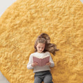 OLANLY Mustard Yellow Round Rugs by OLANLY