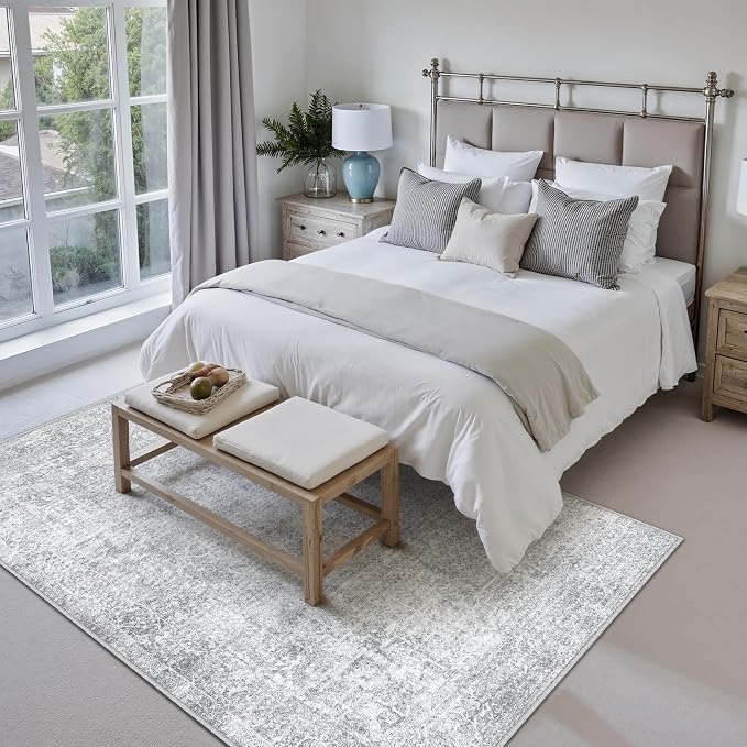PureCozy 5x7 Area Rug Washable Vintage Living Room Carpet Large Indoor Non Slip - Image 5