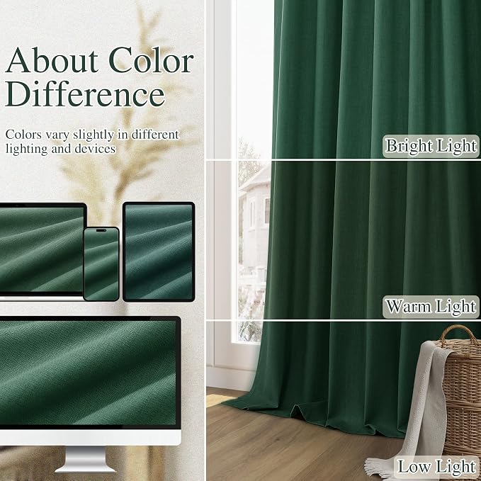 Guken 100% Blackout Curtains 120 Inch Length 2 Panels Set - Image 7