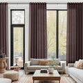 Coffee Brown Linen Curtains for Living Room 126 Inches Long Light Filtering by Nanspring