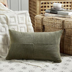 Fancy Homi 2 Packs Olive Green Lumbar Decorative Throw Pillow Covers 16x32 Inch - Image 2