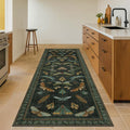 Dark Green 3x10 Extra Long Runner Rugs by HazoHaus