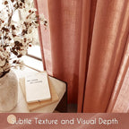 120 inch Linen Terracotta Curtains 2 Panels - Image 4