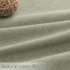 Sage Green 100% Blackout Linen Curtains 90 Inch Length 2 Panels Set - Image 3