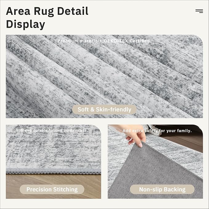 Runner Rug 2'x8' Washable Non-Slip Runner Rugs - Image 6