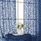 OWENIE Furman Sheer White Curtains 45 Inch Length 2 Panels Set - Image 5