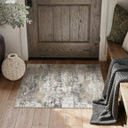 PureCozy 2x3 Abstract Area Rug Brown Washable Modern Entryway Carpet Non Slip - Image 2